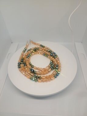 Gold and Iridescent Beaded Women's Waist Beads